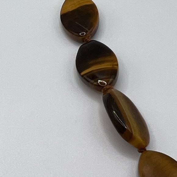 TIGER Eye Oval Brown Stone‎ Necklace - Picture 6 of 11